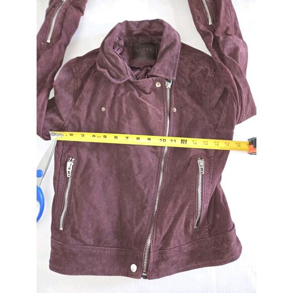 Blank NYC Genuine Leather Moto Jacket Size M Bordeaux Maroon EUC Clean - Picture 10 of 15